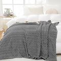 Puncuntex Grey Throw Blanket 108"×90" inches Fuzzy 3D Jacquard Decorative by Puncuntex