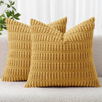 MIULEE Pack of 2 Corduroy Decorative Throw Pillow Covers 18x18 Inch Soft Boho by MIULEE