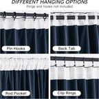 RYB HOME Navy Blue Velvet Curtains 102 inches - Image 4