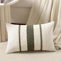 Fancy Homi Set of 1 Boho Olive Green Lumbar Decorative Throw Pillow Cover 12x20 by Fancy+Homi