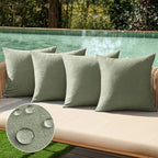 MIULEE Pack of 4 Decorative Outdoor Throw Pillow Covers Linen Waterproof Pillow by MIULEE