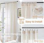 BGment Oatmeal Linen Curtains 63 Inches Long - Image 6