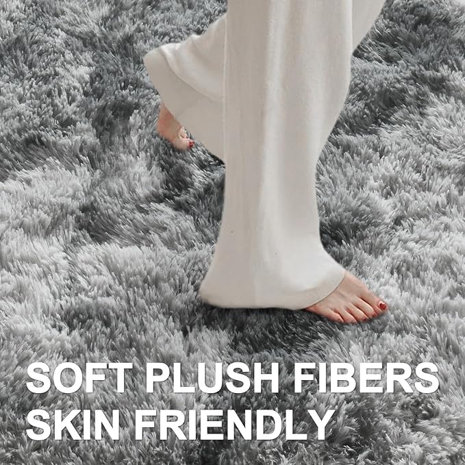 8x10 Ft Extra Large Shag Rugs for Living Room, Tie Dyed Ultra Soft Fluffy Furry - Image 4