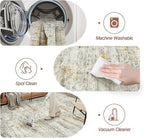 5x7 Area Rugs Gray Rust Low Pile Indoor Washable Trendy Faded Style Rugs - Image 4