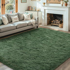 4x6 Ft Shag Green Area Rug for Bedroom Living Room, Ultra Soft Fluffy Furry by Cuzwlovita