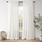 Nanspring Neutral Linen Curtains 90 Inches Long by Nanspring