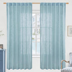 LAMIT Stone Blue 72 inch Linen Curtains by LAMIT
