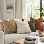 decorUhome Throw Pillow Covers 18x18 Inch Set of 2, Soft Plush Faux Wool Beige - Image 7