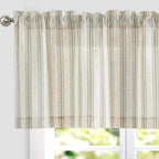 jinchan Striped Valance Farmhouse Window Treatment Linen- Polyester Textured by JINCHAN