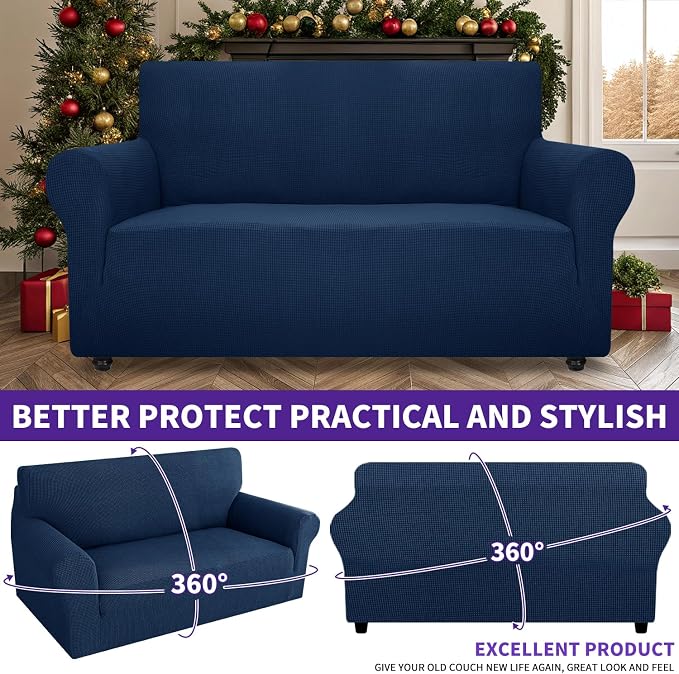 ZNSAYOTX Super Stretch Couch Cover Love Seat Sofa Covers - Image 2