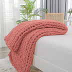 Bigacogo Chunky Knit Throw Blanket by Bigacogo
