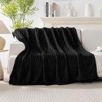 90x104 Inch Black King Size Blanket - Image 2