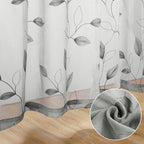 HOMEIDEAS Light Grey/Gray Sheer Curtains 52 X 84 Inches Long 2 Panels - Image 3
