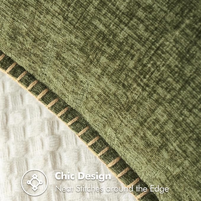 MIULEE Pack of 2 Couch Throw Pillow Covers 20x20 Inch Olive Green Farmhouse - Image 2