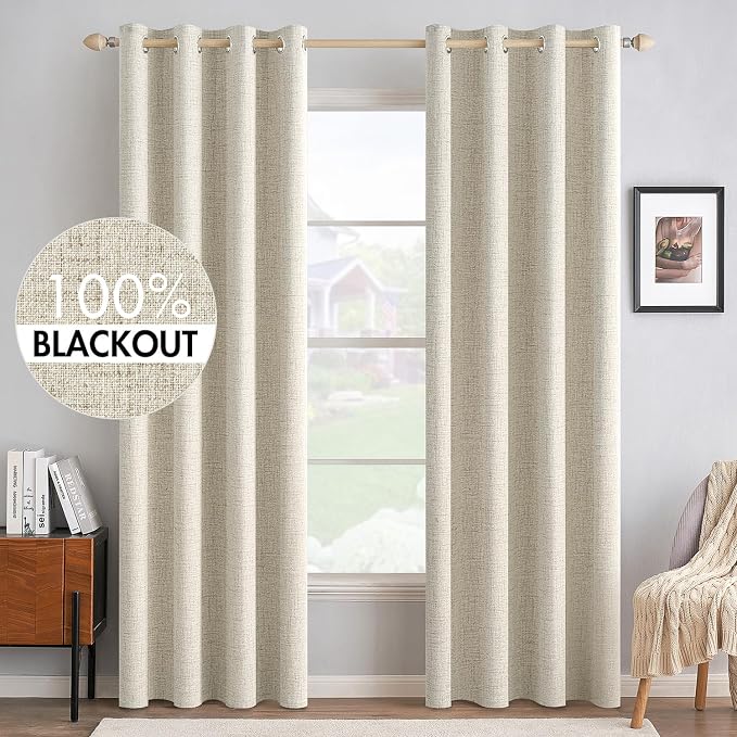 MIULEE 100% Blackout Polyester Textured Curtains by MIULEE