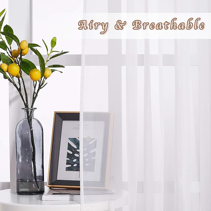 NICETOWN Sheer Curtains for Bedroom Windows 63 inch Length, Grommet Casual - Image 3