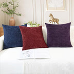 CaliTime Throw Pillow Covers Decorative 16 X 16 Inches Pack of 2 Cozy Chenille - Image 5