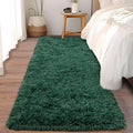 Soft Runner Rugs for Bedroom Hallways, 2 Packs 2x6 Green Fluffy Shag Throw Area by Ailyei