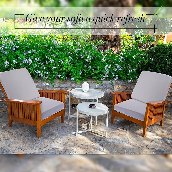 Newwiee 8Pcs Patio Cushion Covers Stretch Outdoor Cushion Cover Replacement - Image 7