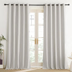 NICETOWN Snowbound Vintage Linen 100% Blackout Curtains - Image 3