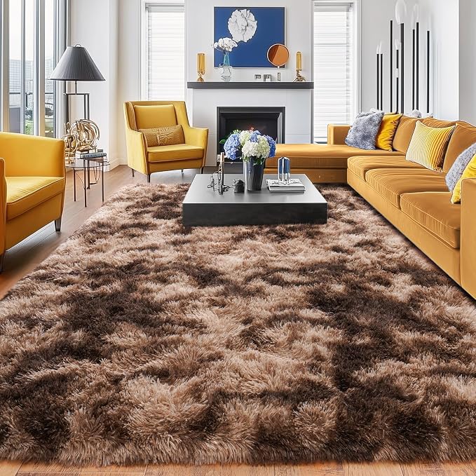 Rugs for Living Room 8x10, Soft Shaggy Modern Shag Area Rug for Bedroom by Quntue
