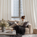 RYB HOME Sheer Curtains 84 inches Long Linen Blend Light & Airy Vertical - Image 6