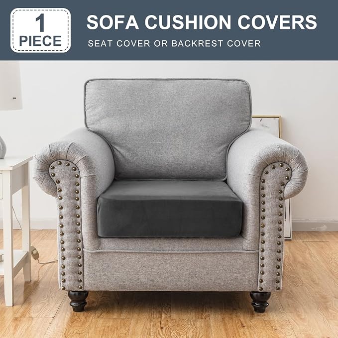 Couch Cover Stretch Velvet Sofa Cushion Cover 1-Piece - Image 3
