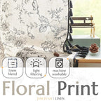 jinchan Linen Curtains Floral Curtains Living Room 96 Inch Long Printed - Image 2