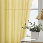 Nanspring Yellow Linen Curtains 80 Inches Long - Image 2