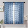 Chyhomenyc Dusty Blue Sheer Curtains 63 Inch Length 2 Panels Set, Light by Chyhomenyc