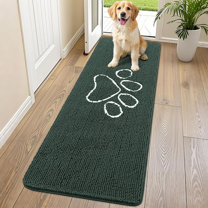 Smiry Dog Door Mat for Muddy Paws, Absorbent Dirt Trapper Non Slip Quick Dry by Smiry