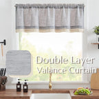 jinchan Linen Valance for Farmhouse Living Room Windows 16 Inch Gray Slubbed - Image 2