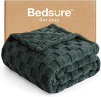 Bedsure GentleSoft Dark Green Spring Throw Blanket by BEDSURE