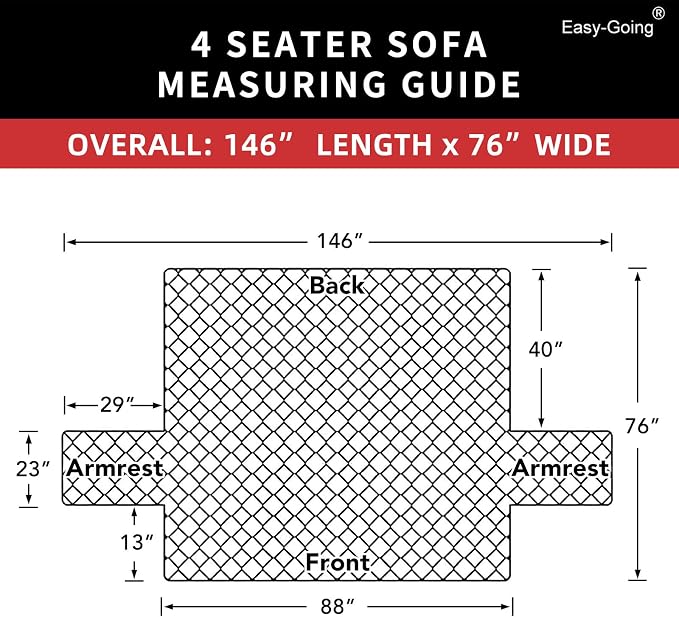 Easy-Going 4 Seater Sofa Slipcover Reversible Sofa Cover Water Resistant Couch - Image 7