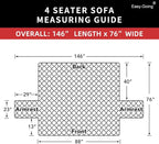 Easy-Going 4 Seater Sofa Slipcover Reversible Sofa Cover Water Resistant Couch - Image 7