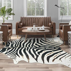 AROGAN Western Faux Fur Zebra Rug, 6.2x7 Feet Premium Animal Skin Print Rug by AROGANAREARUG