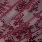 YJ YANJUN Vintage Lace Curtains 54 Inch Length-Victorian Floral Pattern Red - Image 4