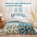 MSGKV Boho Throw Blanket for Couch Cotton Leaves Blanket 50"x60" Throws for - Image 3