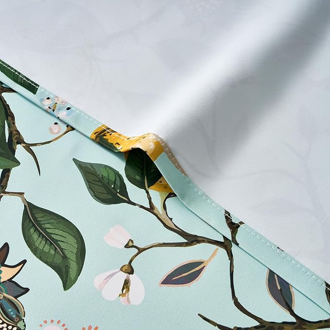 Topfinel 90 Inches Long Curtains Mint Green Whimsical Woodland Leaf Jungle - Image 7