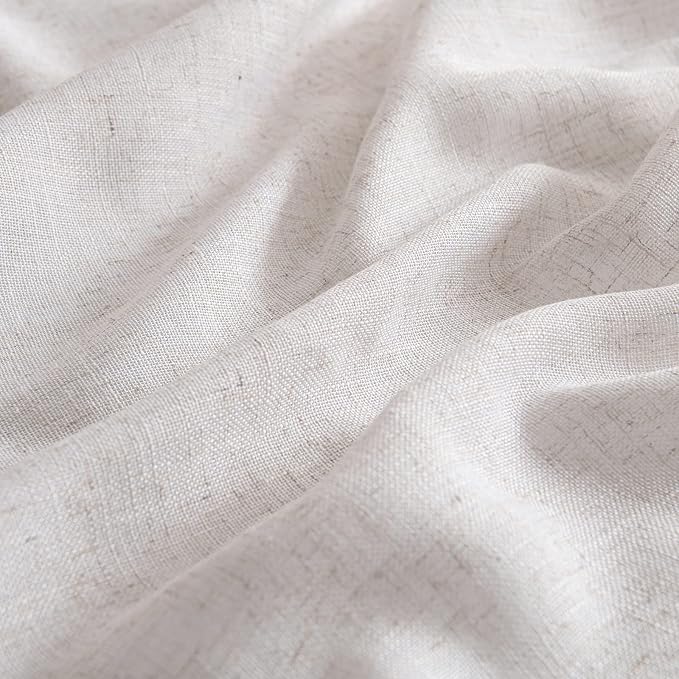 MIULEE White Linen Curtains 90 Inch Long 2 Panels Set - Image 4