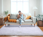 ONASAR White Area Rugs for Bedroom Living Room, Fluffy 4x6 Soft Shag Plush - Image 9