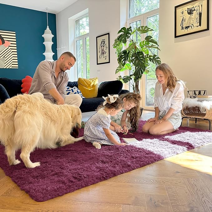 OLANLY Area Rugs for Living Room Bedroom, Machine Washable 4x5.9 ft Soft Fluffy - Image 7