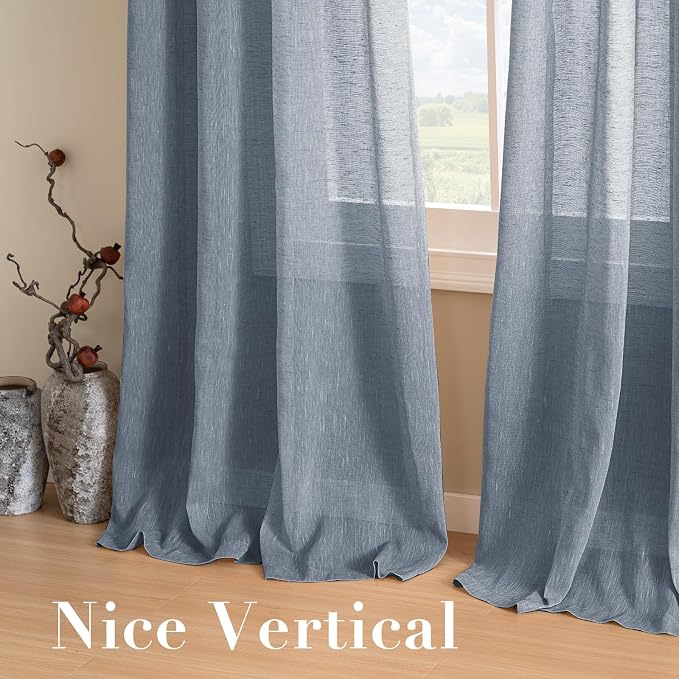 H.VERSAILTEX Linen Curtains Natural Linen Blended Curtain Panels - Image 7