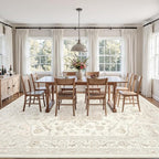 Area Rugs 9x12 Living Room: Vintage Boho Neutral Washable Rug Indoor Soft Large - Image 3
