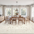 5x7 Area Rugs for Living Room: Vintage Boho Neutral Washable Rug Indoor Soft - Image 9