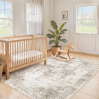 Area Rug 3x5 Washable Rug, Vintage Boho Medallion Entryway Rug Non-Slip Soft - Image 3
