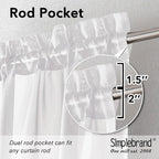 Simplebrand Rod Pocket Top Solid Voile Sheer Curtains - Image 4