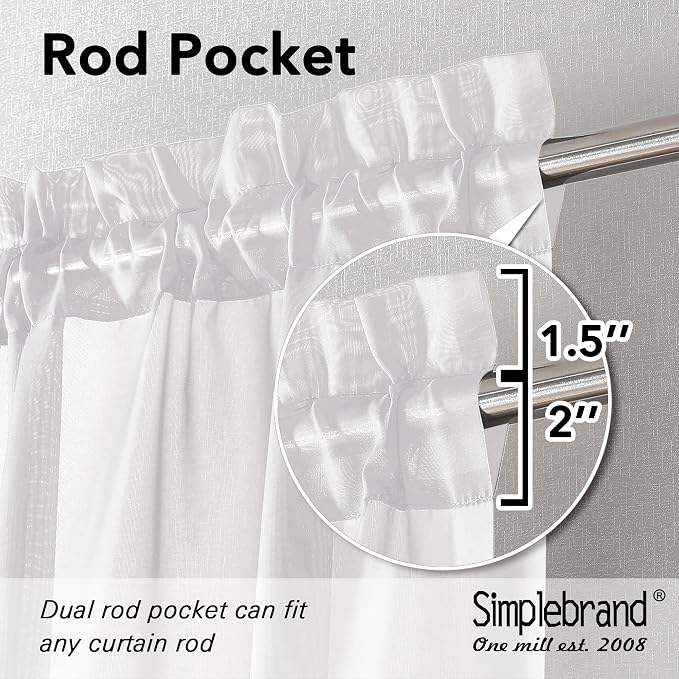 Simplebrand White Valances 14 Inches Long - Image 2