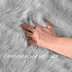 Latepis 5x8 Gray Area Faux Fur Rug - Image 4