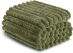 Exclusivo Mezcla Twin Size Flannel Fleece Blanket, Super Soft Striped Jacquard - Image 6